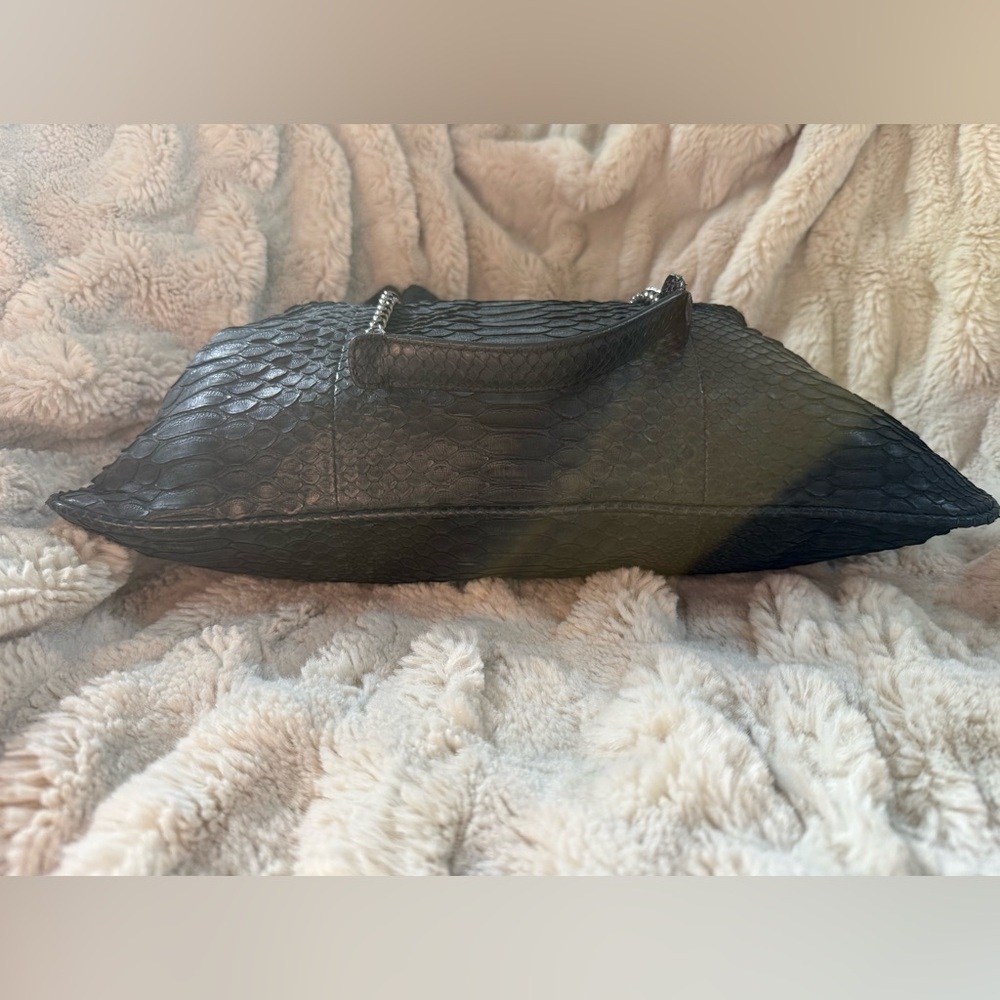 Devi Kroell Black Python Snakeskin Leather Should… - image 7